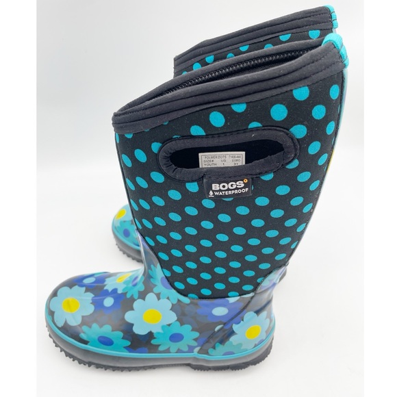 Bogs Flower Dots Winter Classic Boots 
# 71436-444
Youth 1 Blue Yellow Black - Picture 5 of 10